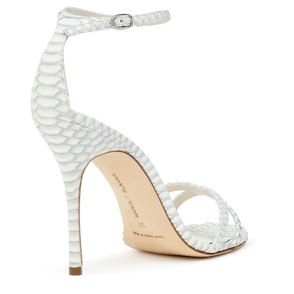 Manolo Blahnik Paloma 105 blue degrade snake sandals - Picture 4 of 9